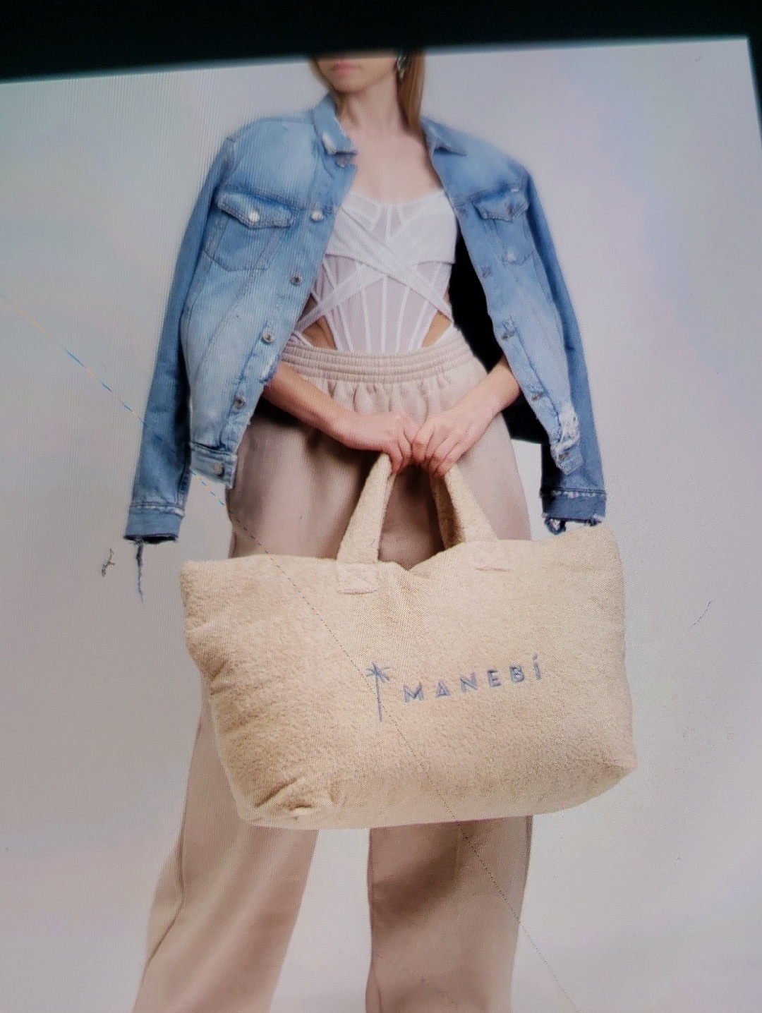 Manebi Cream Sherpa Tote - Plush Everyday Carry
